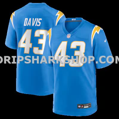 Mens Nike Michael Davis Powder Blue Los Angeles Chargers Game Jersey