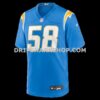 Mens Nike Marlowe Wax Powder Blue Los Angeles Chargers Team Game Jersey