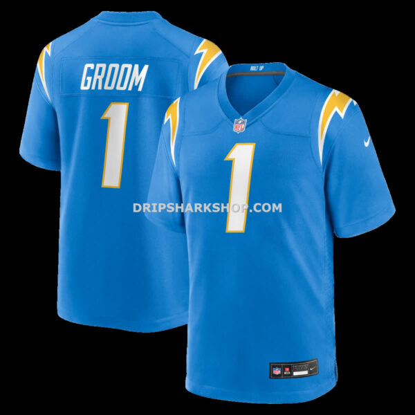 Mens Nike Number 1 Groom Powder Blue Los Angeles Chargers Game Jersey
