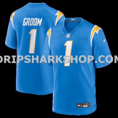 Mens Nike Number 1 Groom Powder Blue Los Angeles Chargers Game Jersey