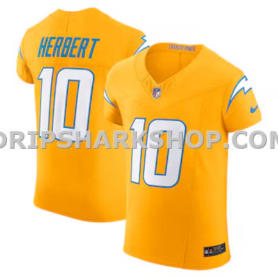 Mens Nike Justin Herbert Gold Los Angeles Chargers Alternate Charger Power Vapor Fuse Elite Jersey