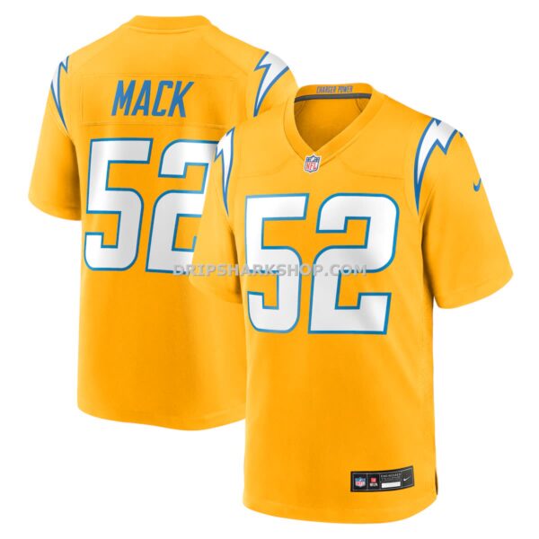 Mens Nike Khalil Mack Gold Los Angeles Chargers Alternate Charger Power Game Player Jersey