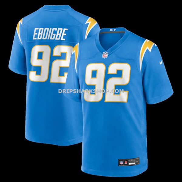 Mens Nike Justin Eboigbe Powder Blue Los Angeles Chargers Team Game Jersey