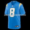 Mens Nike Omarion Hampton Powder Blue Los Angeles Chargers Team Game Jersey