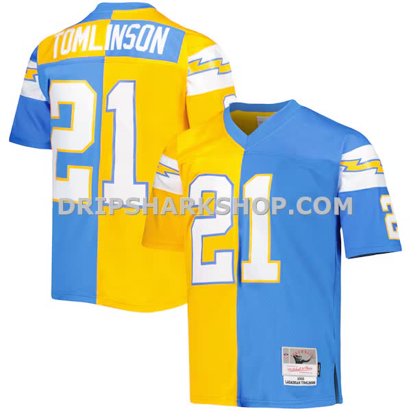 Mens Mitchell And Ness Ladainian Tomlinson Powder Blue Gold Los Angeles Chargers 2002 Split Legacy Replica Jersey Pi5003