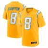 Mens Nike Omarion Hampton Gold Los Angeles Chargers Alternate Charger Power Game Player Jersey