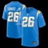 Mens Nike Asante Samuel Jr Powder Blue Los Angeles Chargers Game Player Jersey