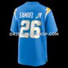 Mens Nike Asante Samuel Jr Powder Blue Los Angeles Chargers Game Player Jersey
