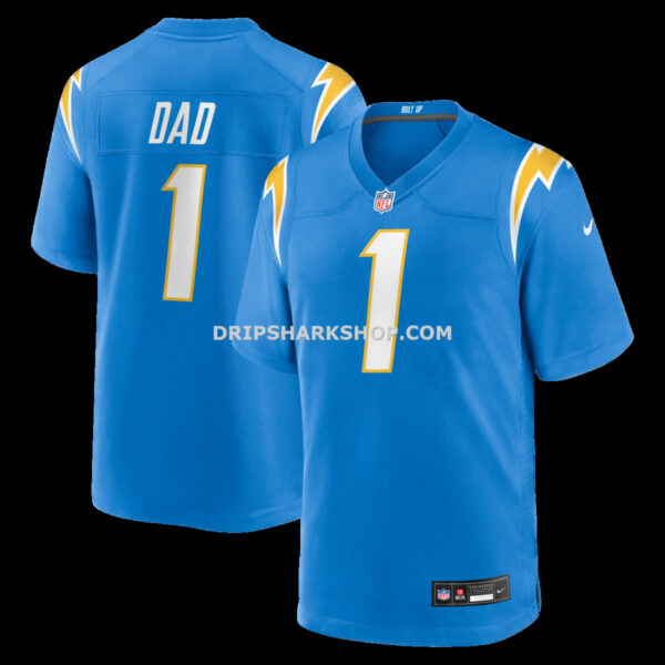 Mens Nike Number 1 Dad Powder Blue Los Angeles Chargers Game Jersey