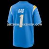 Mens Nike Number 1 Dad Powder Blue Los Angeles Chargers Game Jersey