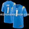 Mens Nike Number 1 Dad Powder Blue Los Angeles Chargers Game Jersey