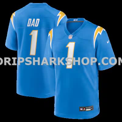 Mens Nike Number 1 Dad Powder Blue Los Angeles Chargers Game Jersey