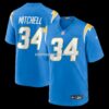 Mens Nike Keaton Mitchell Powder Blue Los Angeles Chargers Team Game Jersey