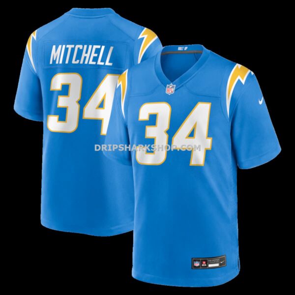 Mens Nike Keaton Mitchell Powder Blue Los Angeles Chargers Team Game Jersey