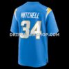 Mens Nike Keaton Mitchell Powder Blue Los Angeles Chargers Team Game Jersey