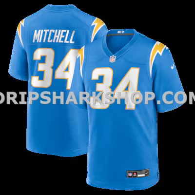 Mens Nike Keaton Mitchell Powder Blue Los Angeles Chargers Team Game Jersey