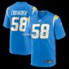 Mens Nike Tae Crowder Powder Blue Los Angeles Chargers Team Game Jersey