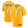 Mens Nike Quentin Johnston Gold Los Angeles Chargers Alternate Charger Power Game Player Jersey