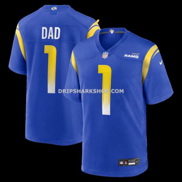 Mens Nike Number 1 Dad Royal Los Angeles Rams Game Jersey