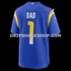 Mens Nike Number 1 Dad Royal Los Angeles Rams Game Jersey