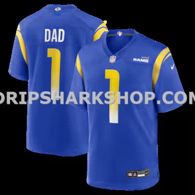 Mens Nike Number 1 Dad Royal Los Angeles Rams Game Jersey