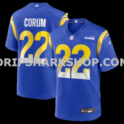 Mens Nike Blake Corum Royal Los Angeles Rams Game Player Jersey