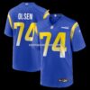 Mens Nike Merlin Olsen Royal Los Angeles Rams Game Retired Player Jersey