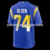 Mens Nike Merlin Olsen Royal Los Angeles Rams Game Retired Player Jersey