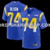 Mens Nike Merlin Olsen Royal Los Angeles Rams Game Retired Player Jersey