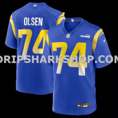 Mens Nike Merlin Olsen Royal Los Angeles Rams Game Retired Player Jersey