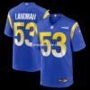 Mens Nike Nate Landman Royal Los Angeles Rams Team Game Jersey