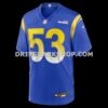 Mens Nike Nate Landman Royal Los Angeles Rams Team Game Jersey
