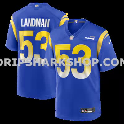 Mens Nike Nate Landman Royal Los Angeles Rams Team Game Jersey