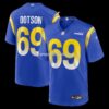 Mens Nike Kevin Dotson Royal Los Angeles Rams Game Jersey