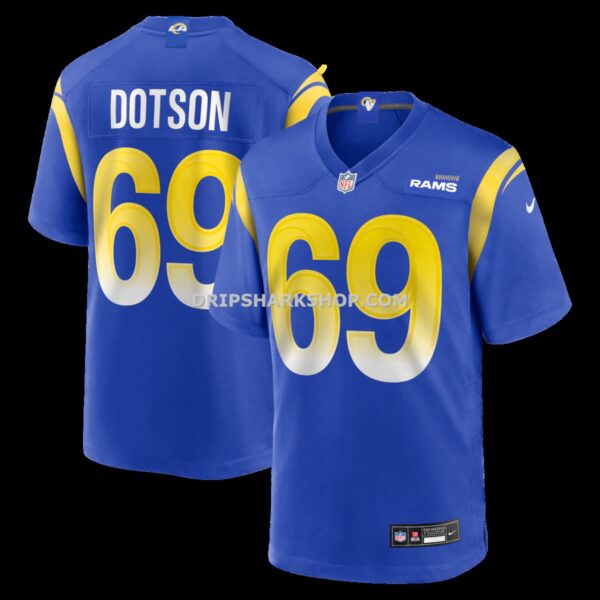 Mens Nike Kevin Dotson Royal Los Angeles Rams Game Jersey