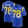 NFL1983aaG04-41886a Mens Nike Jackie Slater Royal Los Angeles Rams Game Retired Player Jersey