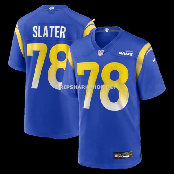 NFL1983aaG04-41886a Mens Nike Jackie Slater Royal Los Angeles Rams Game Retired Player Jersey