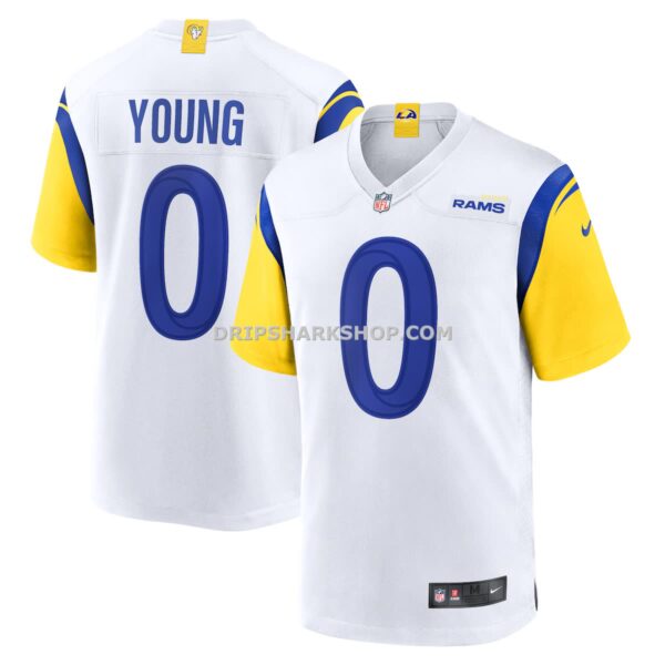 Mens Nike Byron Young White Los Angeles Rams Team Game Jersey