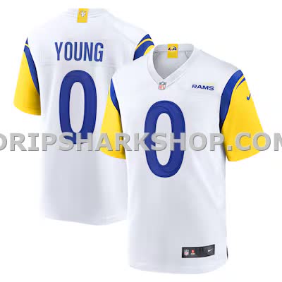 Mens Nike Byron Young White Los Angeles Rams Team Game Jersey