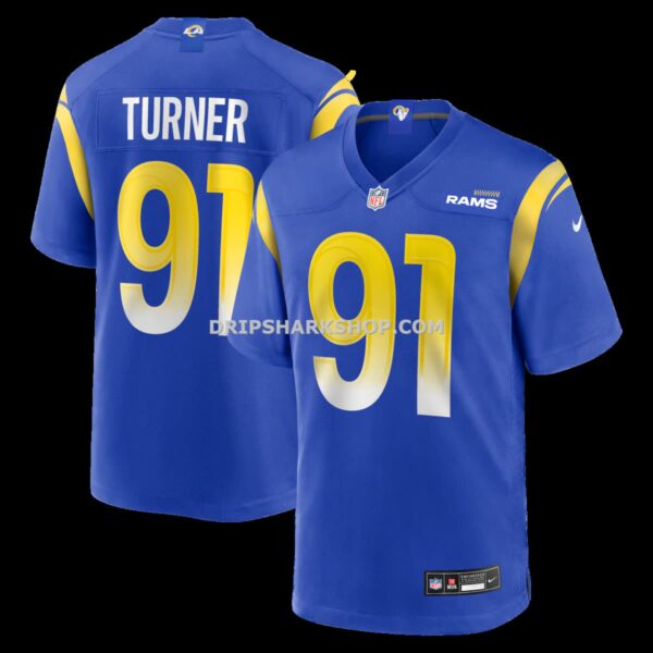 Mens Nike Kobie Turner Royal Los Angeles Rams Home Game Jersey