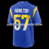 Mens Nike Ty Hamilton Royal Los Angeles Rams Team Game Jersey