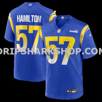 Mens Nike Ty Hamilton Royal Los Angeles Rams Team Game Jersey