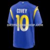 Mens Nike Britain Covey Royal Los Angeles Rams Team Game Jersey