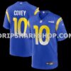 Mens Nike Britain Covey Royal Los Angeles Rams Team Game Jersey