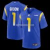 NFL19dc83G04-5b8b1b Mens Nike Number 1 Groom Royal Los Angeles Rams Game Jersey