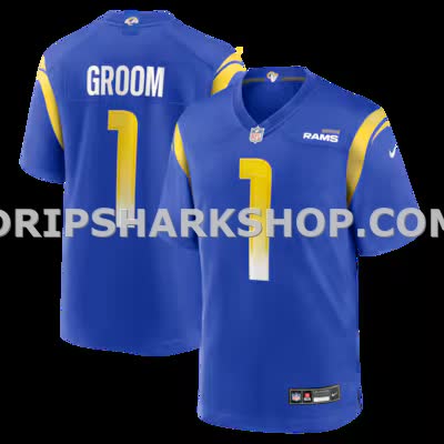 Mens Nike Number 1 Groom Royal Los Angeles Rams Game Jersey