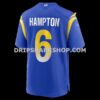 Mens Nike Nick Hampton Royal Los Angeles Rams Team Game Jersey
