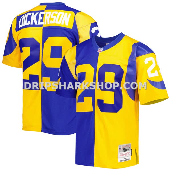 Mens Mitchell And Ness Eric Dickerson Royal Gold Los Angeles Rams 1984 Split Legacy Replica Jersey Pi5003000