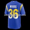 NFL19f231G06-13447a Mens Nike Charles Woods Royal Los Angeles Rams Game Jersey