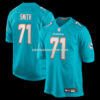 Mens Nike Kion Smith Aqua Miami Dolphins Game Jersey